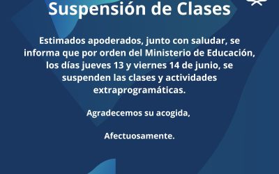 Suspensión de clases 13 y 14 de junio